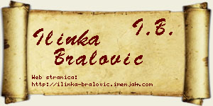 Ilinka Bralović vizit kartica